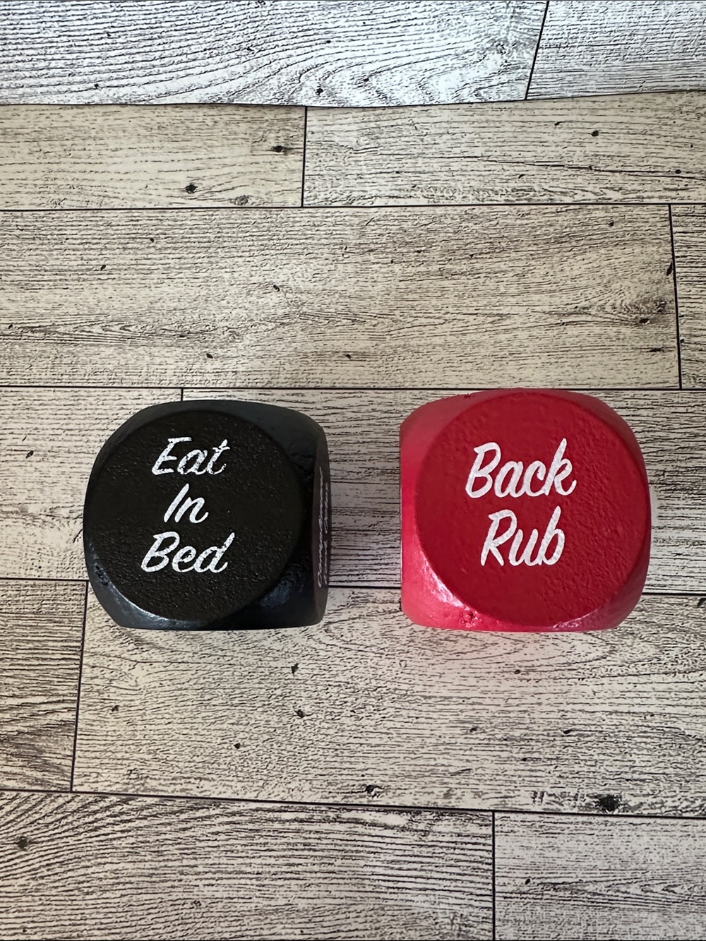 Pair of Decorative Dice Couple Blocks for easy decision making date night - Picture 6 of 6